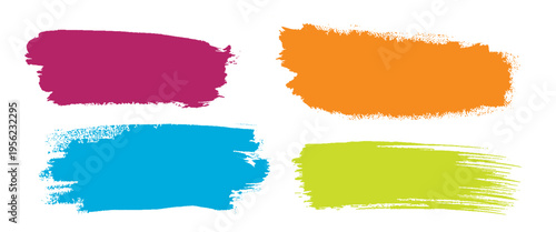 Abstract gradient color blocks in purple orange blue and green