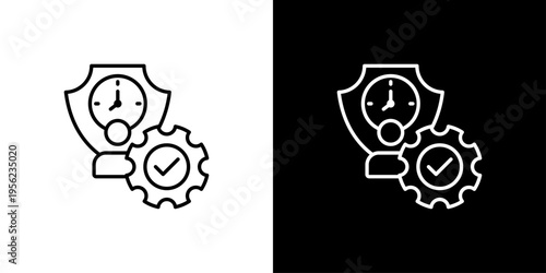 Corporate Ethics Icon Sheet Black And White