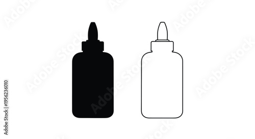 Two bottle shapes displayed in contrasting black and white silhouette
