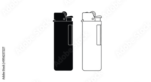 Two lighters one black and one white depicted as a silhouette