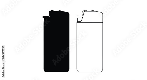 Two lighters one black and one white in a minimalist silhouette