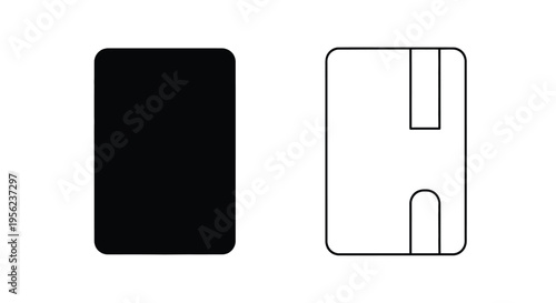 Two floppy disks one solid and one outlined a digital memory silhouette