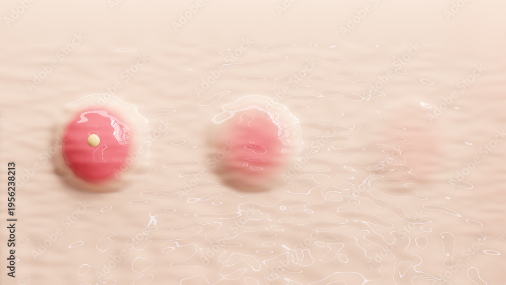 Fototapeta premium 3D Illustration of Skin Healing Progression.