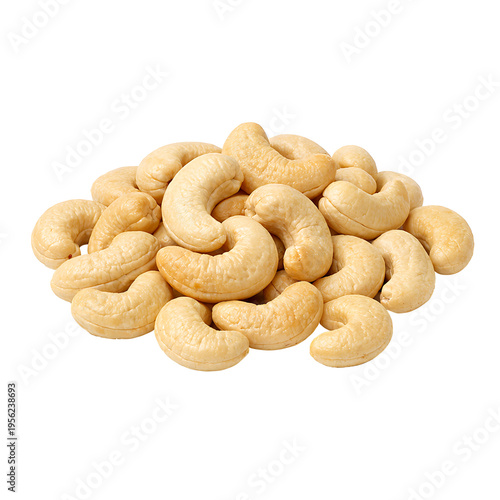 Cashew Nuts Pile Isolated on Transparent Background Healthy Snack Ingredient