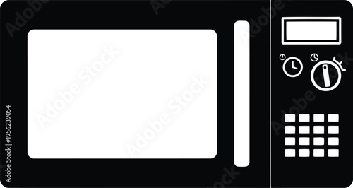 Microwave oven kitchen appliance for cooking and heating food quickly and efficiently