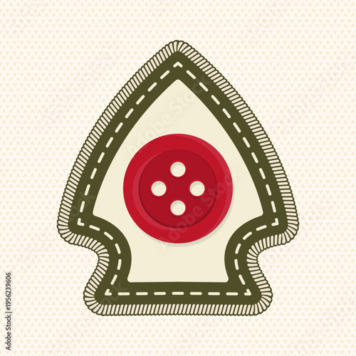 Scout badge with Sewing Button. Vector. Merit patch, sticker for camping outdoor and academic activities