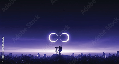 Photographer Capturing Double Ring Light Phenomenon.