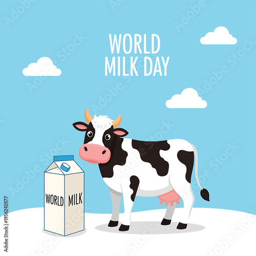 Black and white cow standing beside milk.