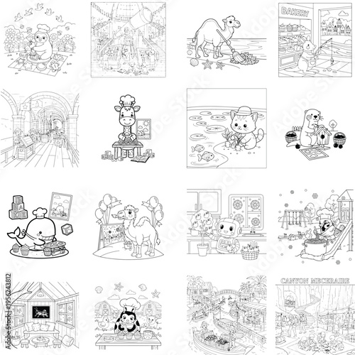 Street culture and skateboard vector illustrations set with hip hop