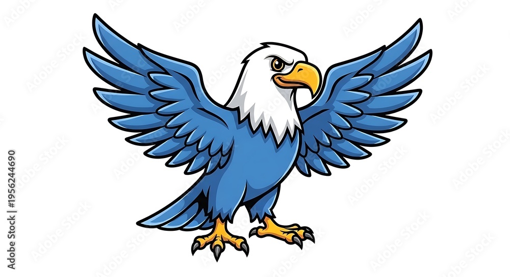 Fototapeta premium vector illustration of an eagle with wings