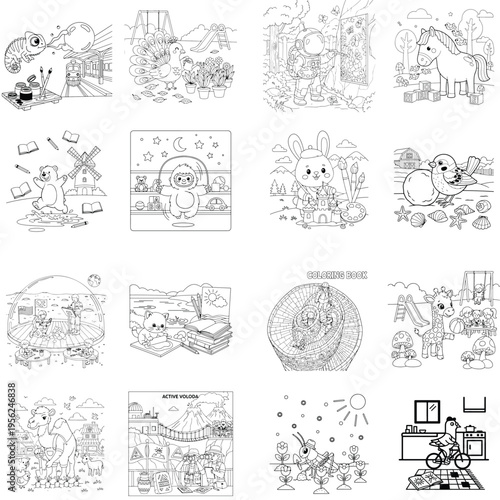 Young woman riding bicycle on city street with buildings in background vector art