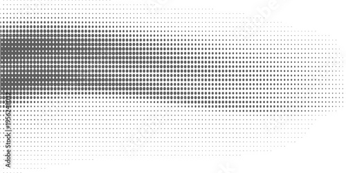 Halftone gradient. Dotted gradient, smooth dots spraying and halftones dot background seamless horizontal geometric pattern vector template set modern circle background arts