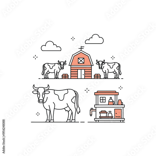 Cow standing in front of milking.