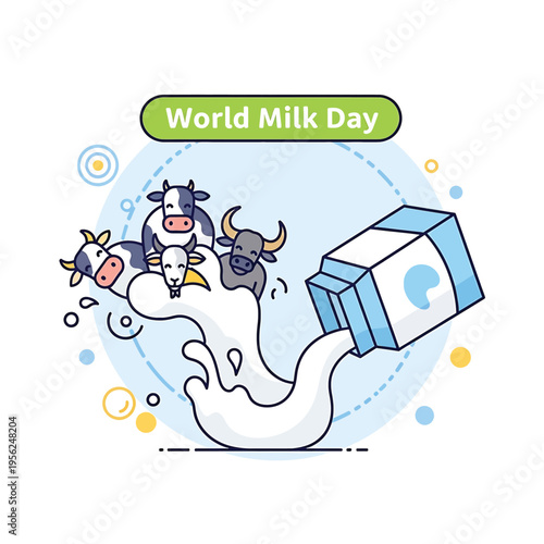 Cows and carton of milk.