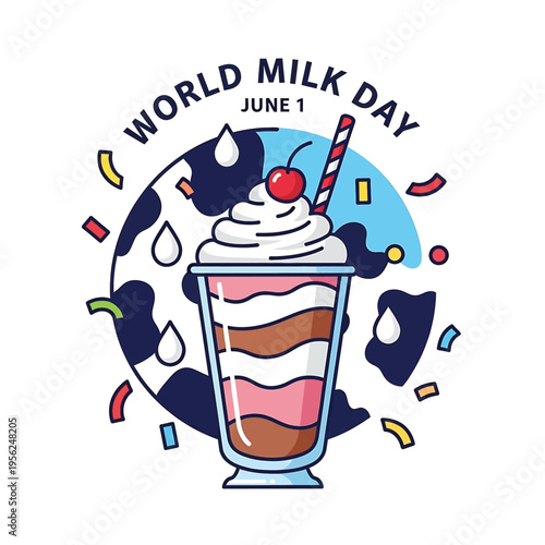 Colorful Ice Cream Sundae Dessert Treat.