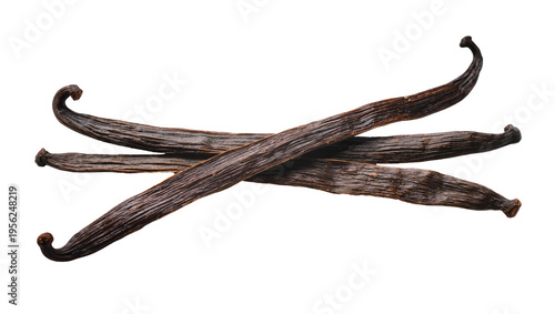 Konstfotografi Isolated fragrant vanilla pods, natural organic spice for baking and culinary us