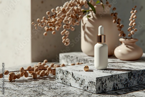 Granite Texture Cosmetic Mockup, Generative AI