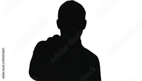 A small circle of business people are gathered together listening to a central speaker in stark black.