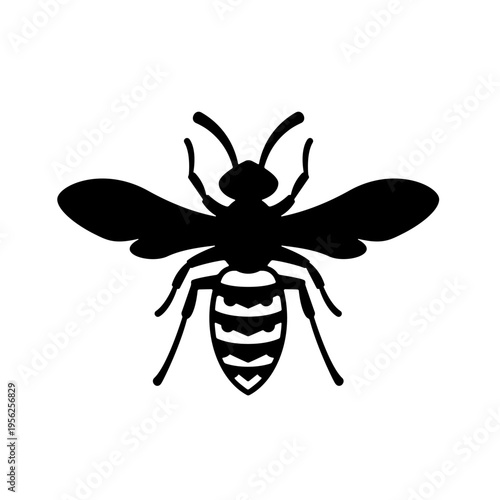 Black Silhouette of a Bee.