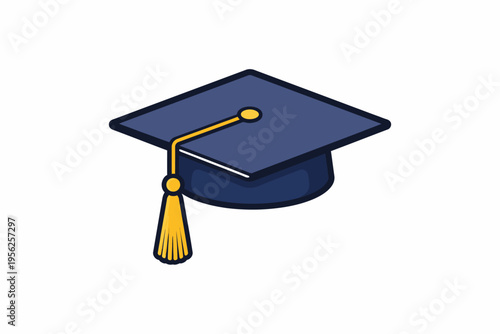 Graduation cap icon for education and academic achievement symbolizing student success and learning