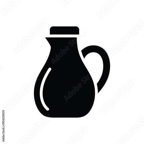 Juice pitcher or milk jug vector glyph icon. beverage container. household kitchenware for serving drinks. silhouette for graphic design, web, and print media