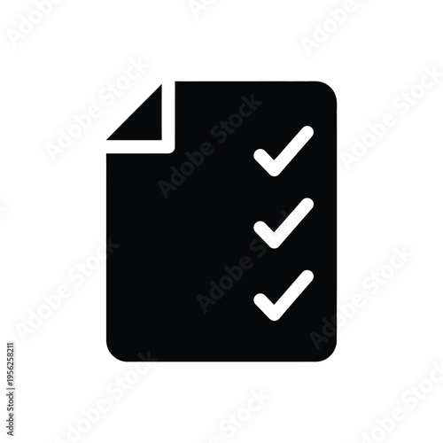 Checklist icon vector illustration of document with check marks for tasks management and business organization isolated on white background paper sheet symbol for project tracking goals