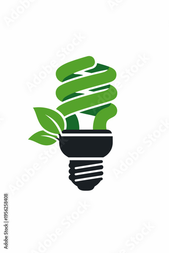Eco-friendly green energy light bulb with leaves for sustainable living and environmentally responsible practices