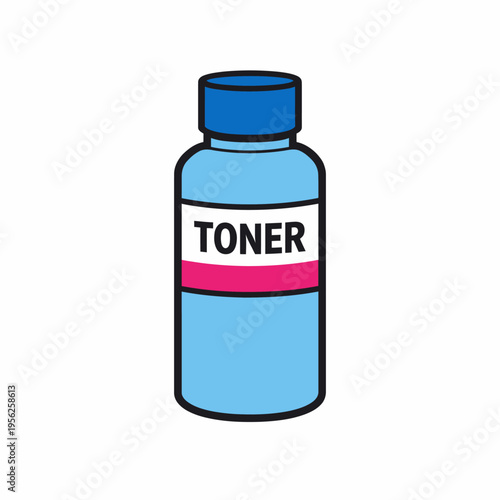 Magenta toner cartridge for printer, cyan color bottle