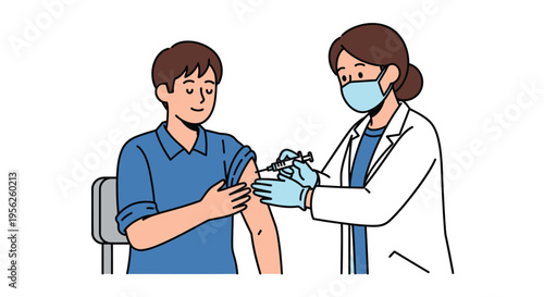 Doctor giving patient a preventative immunization