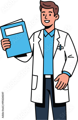 Doctor Holding Medical Folder, Healthcare Professional