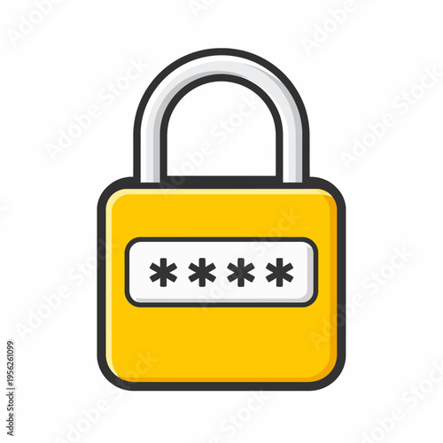 Secure password protected padlock icon for cybersecurity and data protection concepts, symbolizing safety and privacy online.