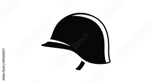 Black silhouette vector icon of a classic riding helmet or jockey cap, isolated on white background