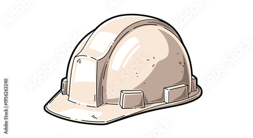 Protective white hard hat safety helmet used for head protection in construction sites and industrial work environments.