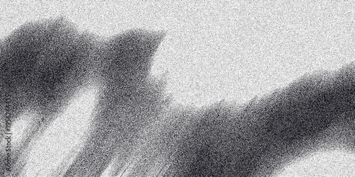 Abstract monochrome background with soft, blurred dark brush strokes and a pervasive grainy texture creating a moody and atmospheric visual effect for design