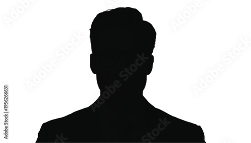 Silhouette portrait of a professional man wearing a suit jacket against a solid white background.