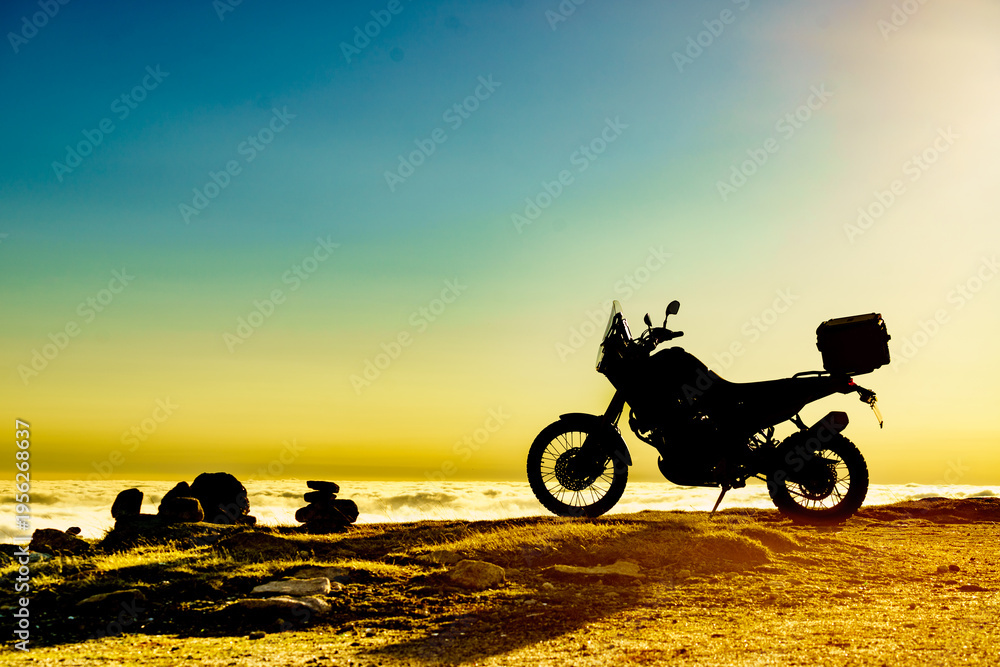 Fototapeta premium Motorcycle on mountain top