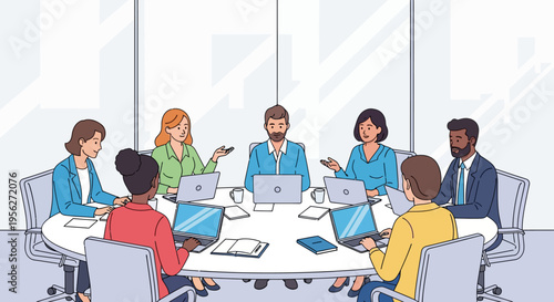 Diverse Office Team Discussing Project Together