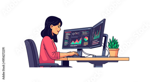 Efficient Professional Using Minimalist Standing Desk