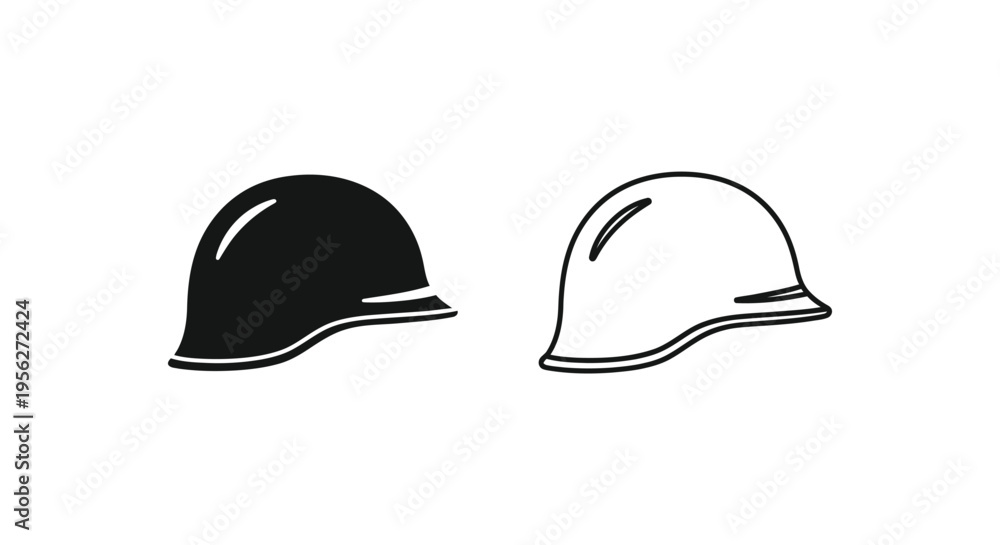 Fototapeta premium Military Helmet Icon Set Vector
