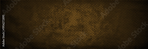 Black and Orange Halftone Grain Texture Background with Distressed Polka Dot Pattern and Vintage Grunge Gradient Overlay. vector illustration