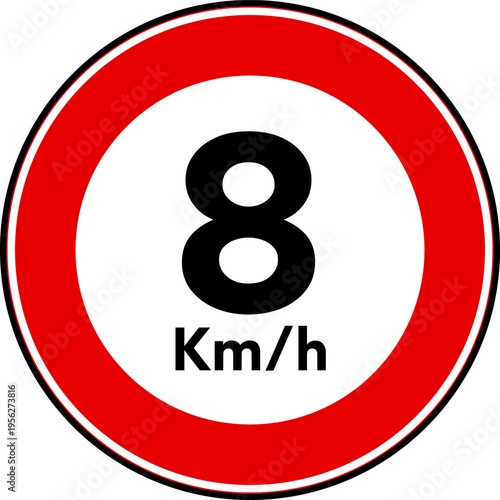 Speed Limit 8 kmh Traffic Sign Vector