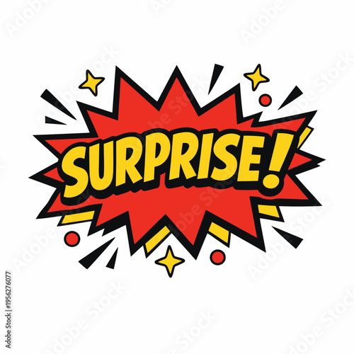 Vibrant Comic Style Surprise Speech Bubble with Dynamic Effects