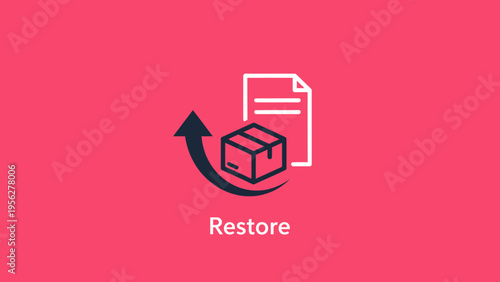Essential digital file restoration icon illustrating data recovery and system rollback functionality, symbolizing the process of safeguarding information and returning to previous states