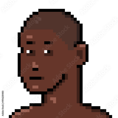 Vector Pixel Art Userpic of Black Man