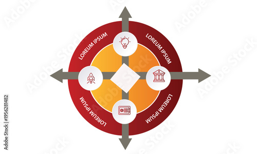 Collection of vector circle chart infographic templates for presentations, advertising, layouts, annual reports. 4 options, steps, parts	
