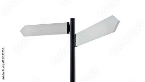 Bild auf Leinwand Isolated blank directional signpost with two empty arrows showing a choice of pa