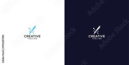 pen and speech bubble logo design, consulting, finance and business logo