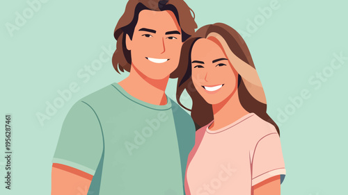 Young couple smiles together in bright setting during daytime