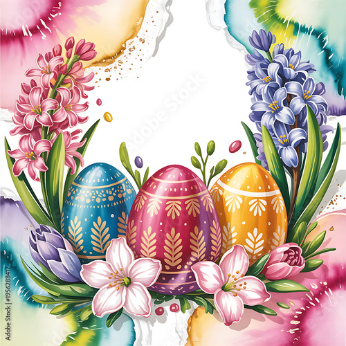 An Easter card in a bright yet minimalist style.