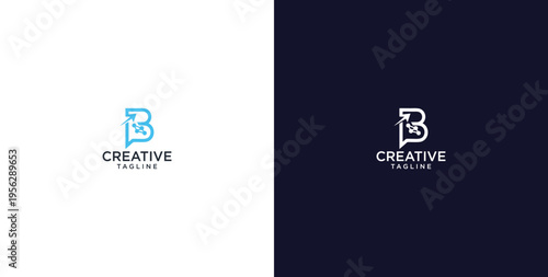 pen and speech bubble logo design, consulting, finance and business logo